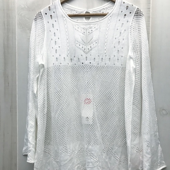 Wildfox Tops - NWT Wildfox crochet tunic sweater bell sleeves